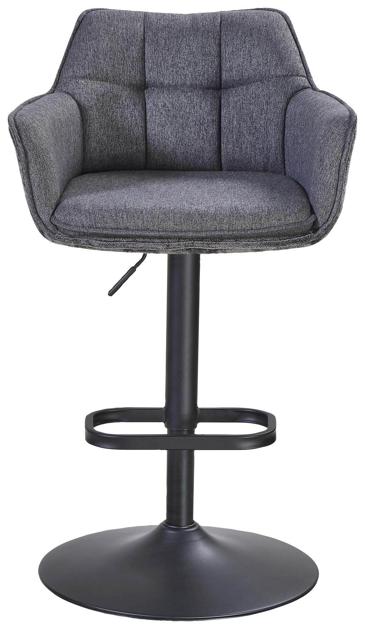 Bárszék Lina - fekete/szürke, Modern, textil/fém (58/89-110/53cm) - Mömax