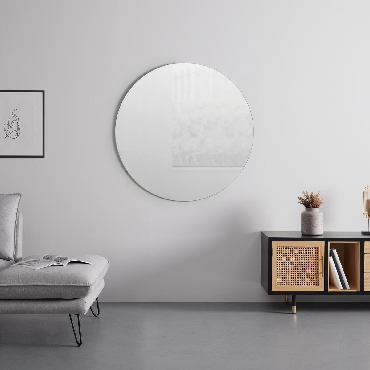 Wandspiegel Brillant Silberfarben Ø ca. 95cm - Silberfarben, MODERN, Glas (95cm) - Mömax