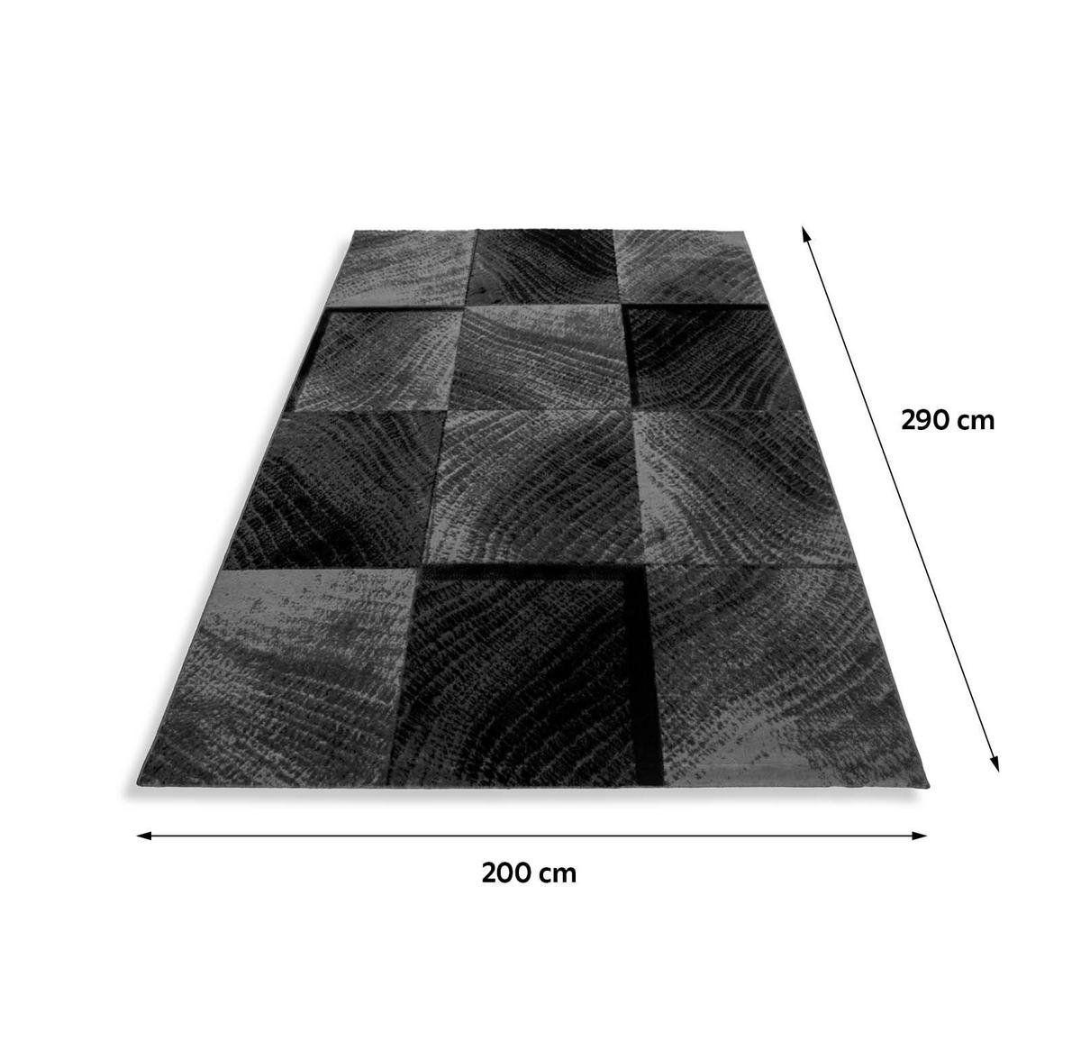 Tkana Preproga Plus, Črna, 200x290cm - črna, Design, tekstil (200/290cm)