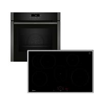 Backofenset BXPOWER8I Graphitfarben/Schwarz - Edelstahlfarben/Graphitfarben, MODERN, Glas/Metall (59,4/59,5/54,8cm) - Neff