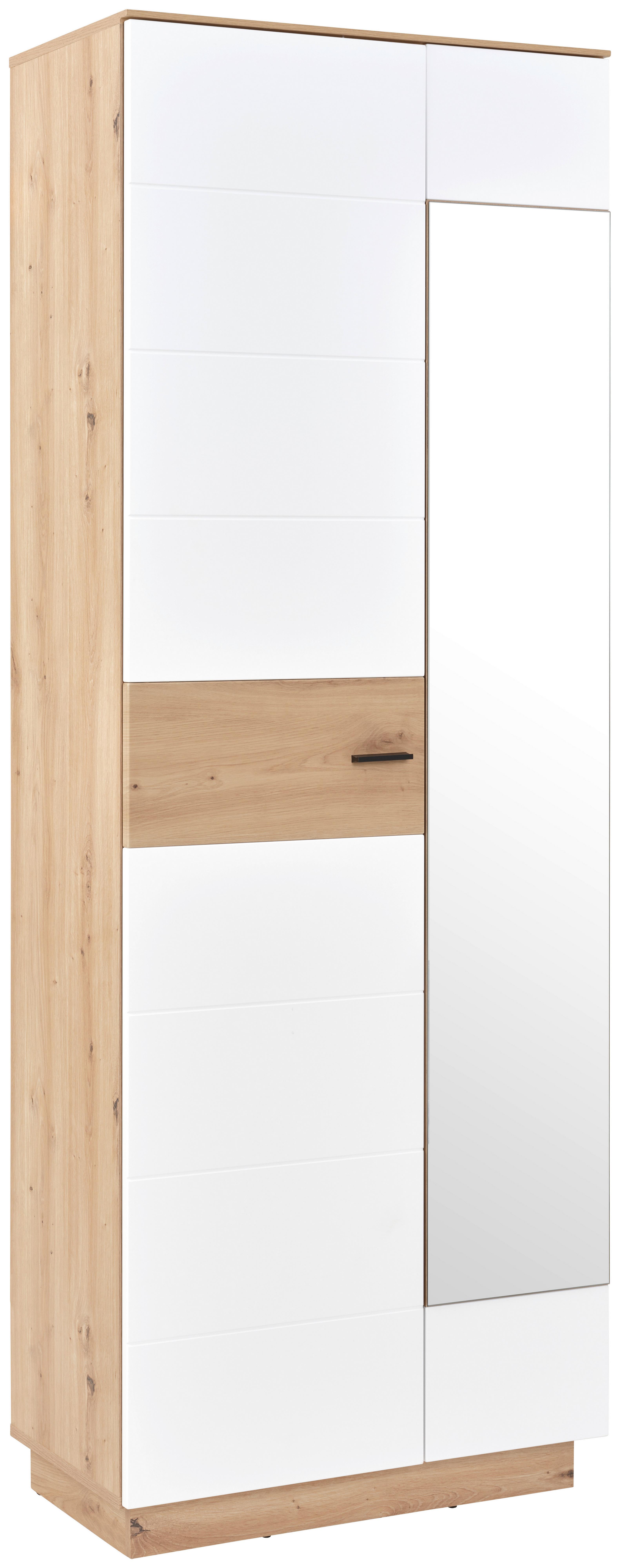 Garderobni Ormar Tonale - bijela/hrast Artisan, Konvencionalno, staklo/drvni materijal (75/207,4/40cm) - Modern Living