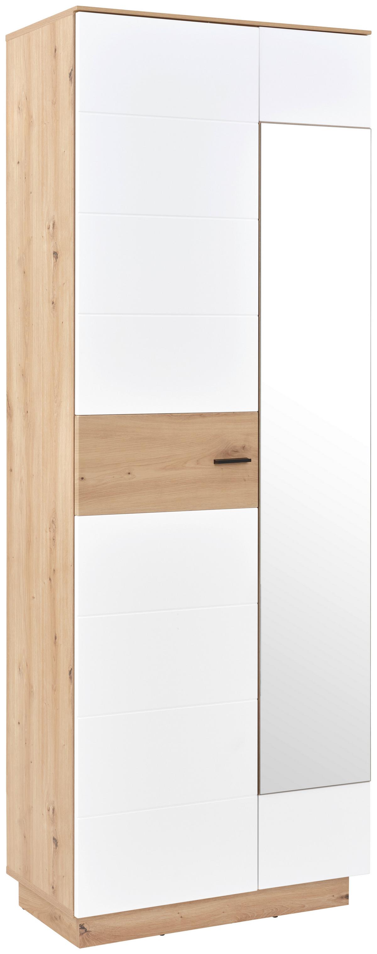 Garderobni Ormar Tonale - bijela/hrast Artisan, Konvencionalno, staklo/drvni materijal (75/207,4/40cm) - Modern Living