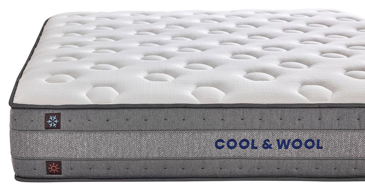 Matratze Cool & Wool H3 + H3 ca. 90x200 cm - Weiß/Grau, Basics, Textil (90/200cm) - Yatas