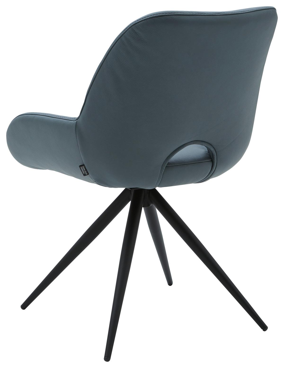 KRZESŁO TURN DIETER KNOLL - petrol/czarny, Design, skóra/metal (58/83/63cm) - Dieter Knoll