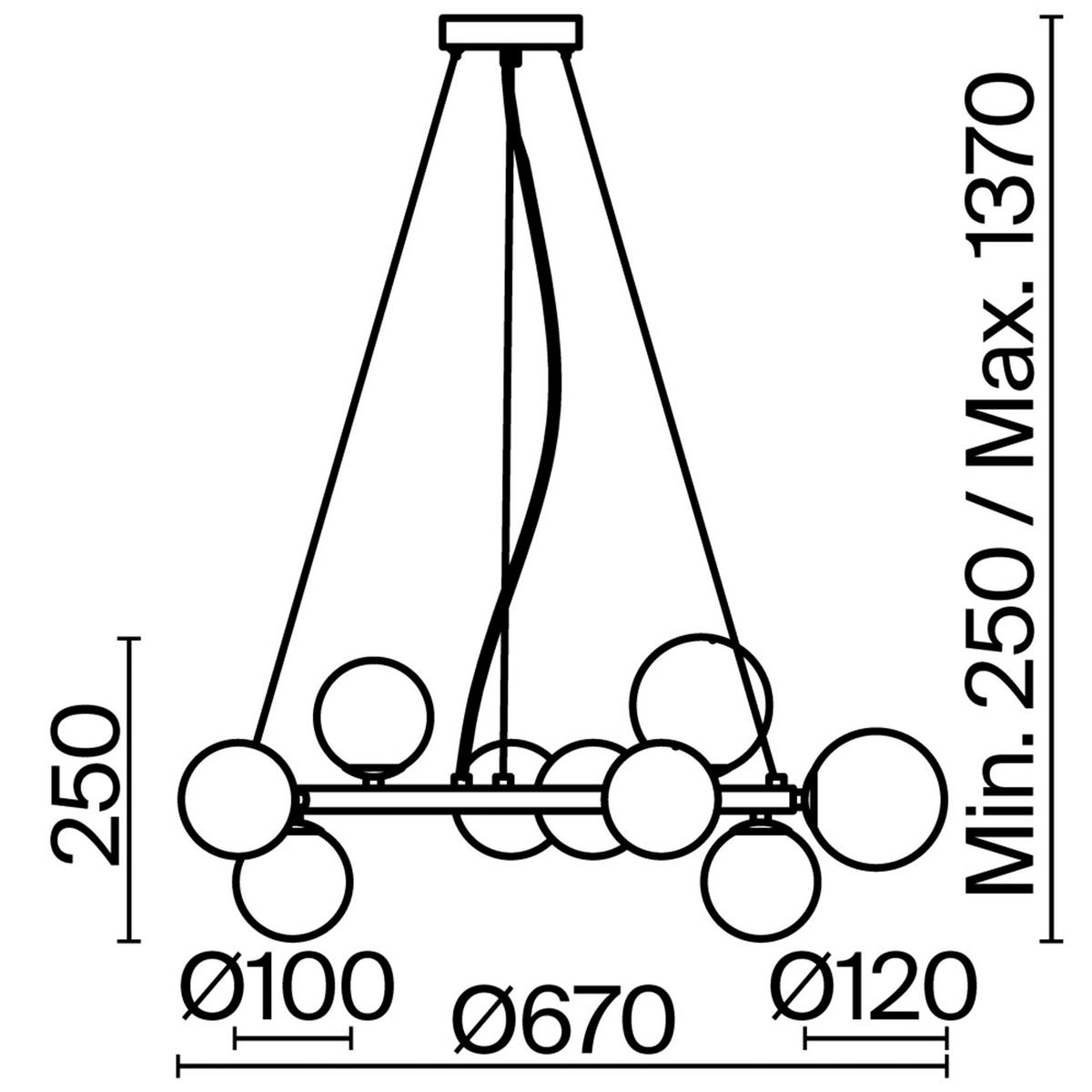 Pendelleuchte Dallas Schwarz max. 28 Watt - Schwarz, Trend, Glas/Metall (25/137/67cm) - MAYTONI