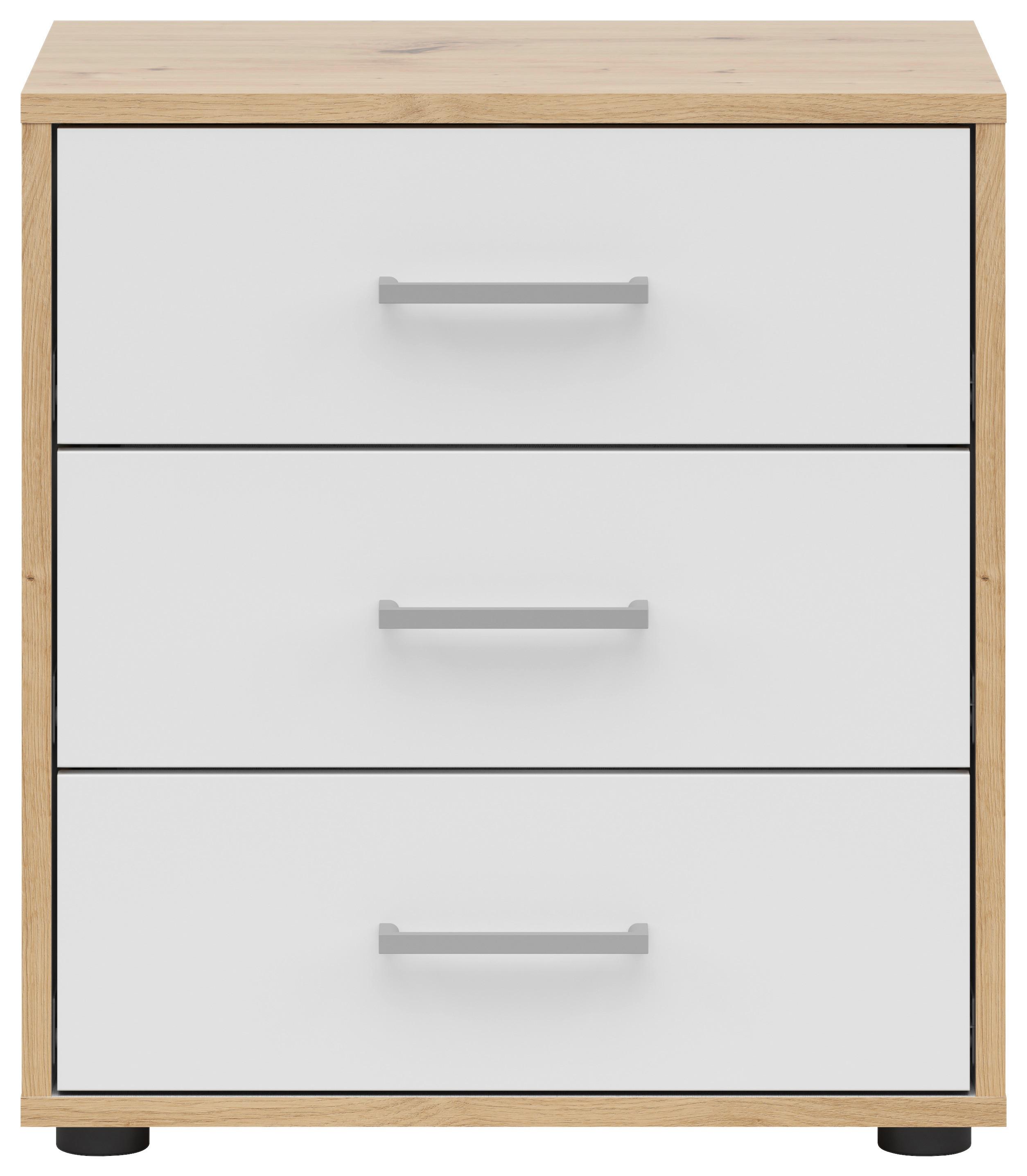 NOPTIERA SMART 3 - alb/stejar Artisan, Basics, material pe bază de lemn (50/54/35cm) - Modern Living