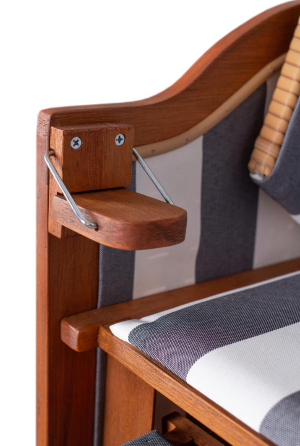 Puppenstrandkorb Pinie/Grau/Weiß - Braun, MODERN, Holz/Textil (40/59/32cm)