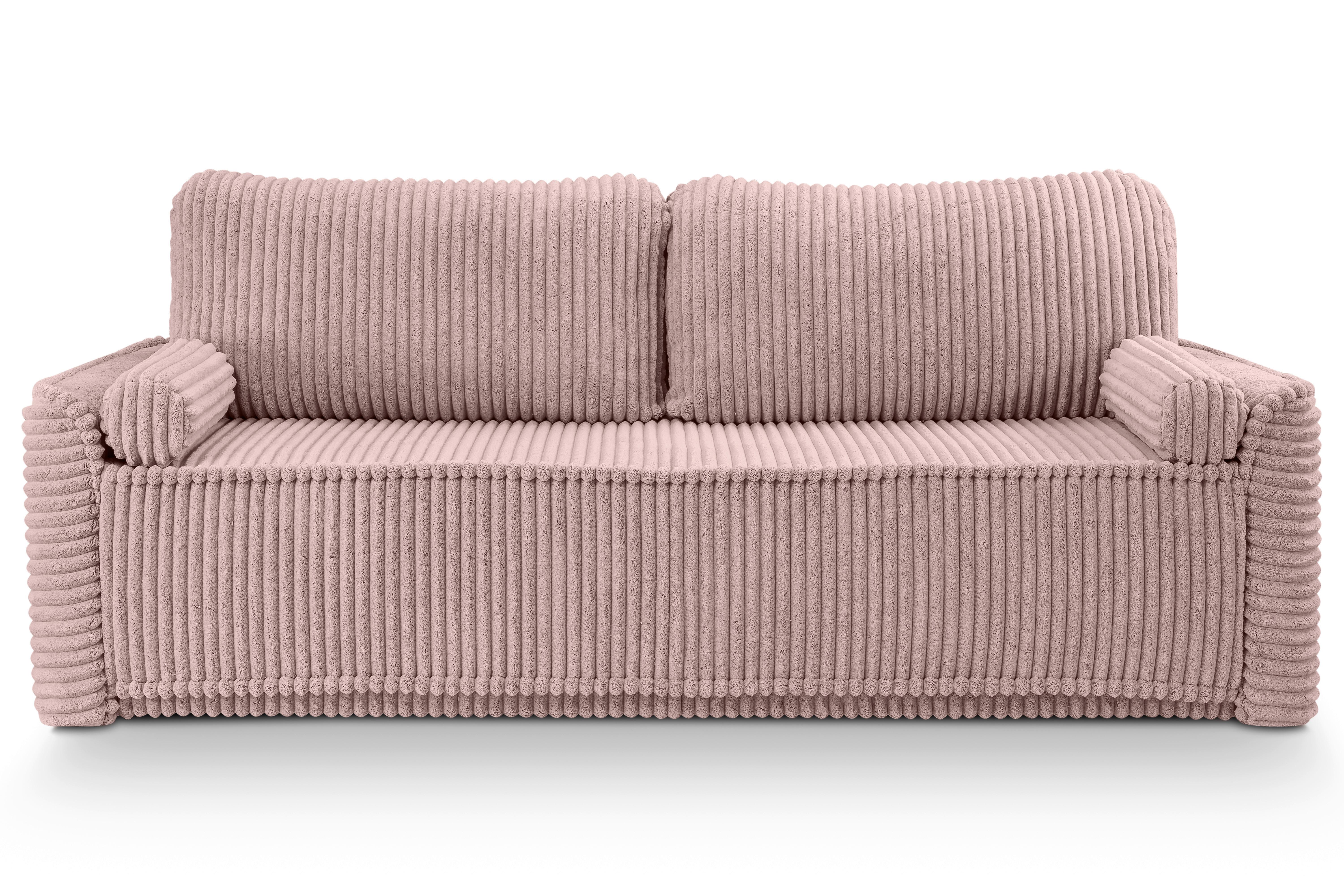 Schlafsofa Grubs Rosa - Schwarz/Rosa, Basics, Holz/Kunststoff (225/96/93cm) - MID.YOU