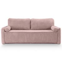 Schlafsofa Grubs Rosa - Schwarz/Rosa, Basics, Holz/Kunststoff (225/96/93cm) - MID.YOU
