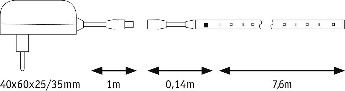 LED-Strip Simpled Motion max. 10 Watt - Weiß, Basics, Kunststoff (750,0cm) - Paulmann