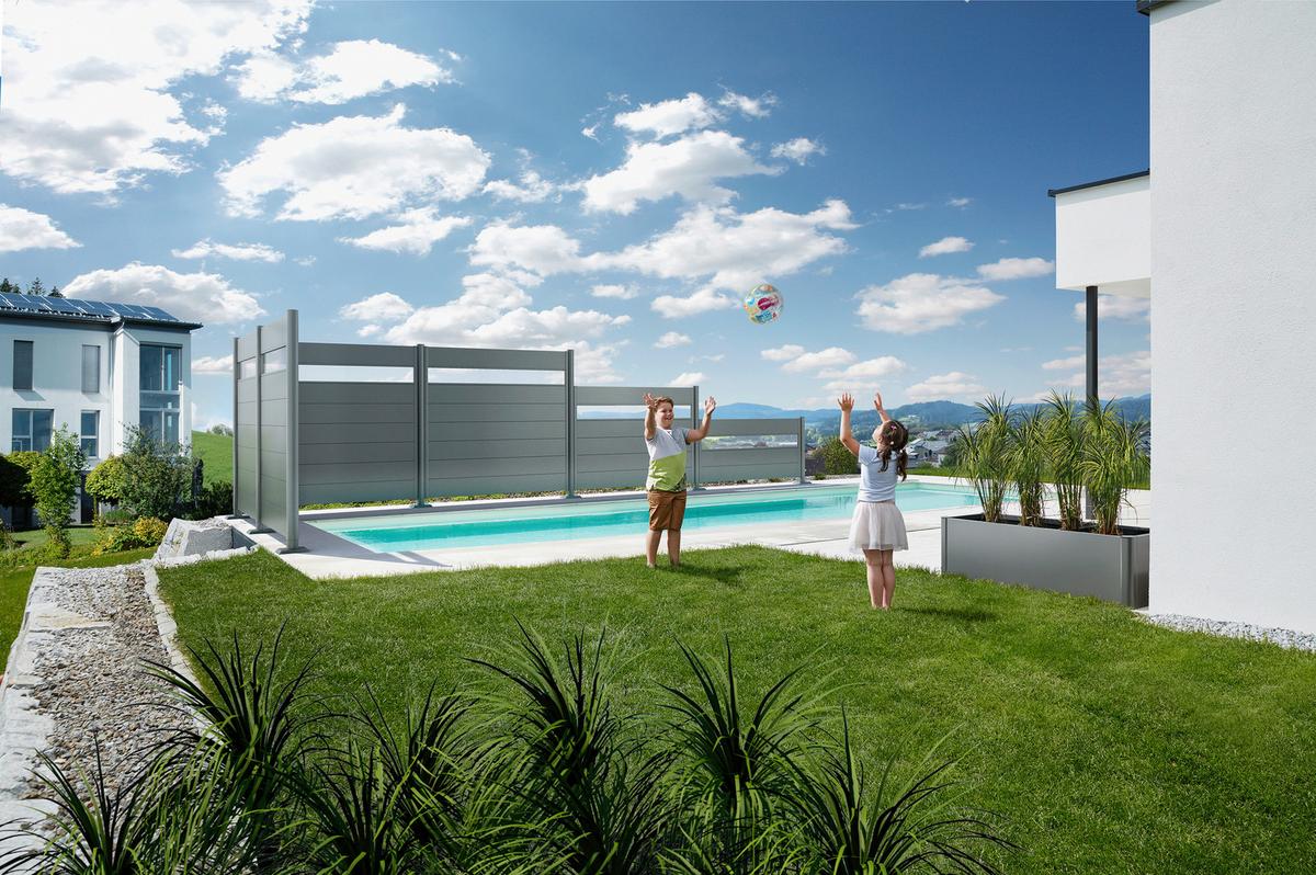 SŁUPEK OSŁONY TARASOWEJ B240120 - ciemnoszary, Basics, metal (40/95-120/40cm) - Mömax