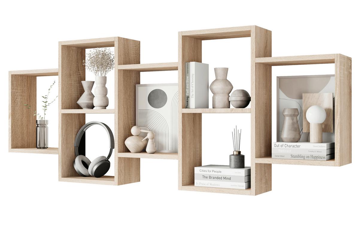 Stenski Regal Trio, Barva Hrasta - hrast sonoma, Basics, leseni material (160,8/65/18cm) - P & B