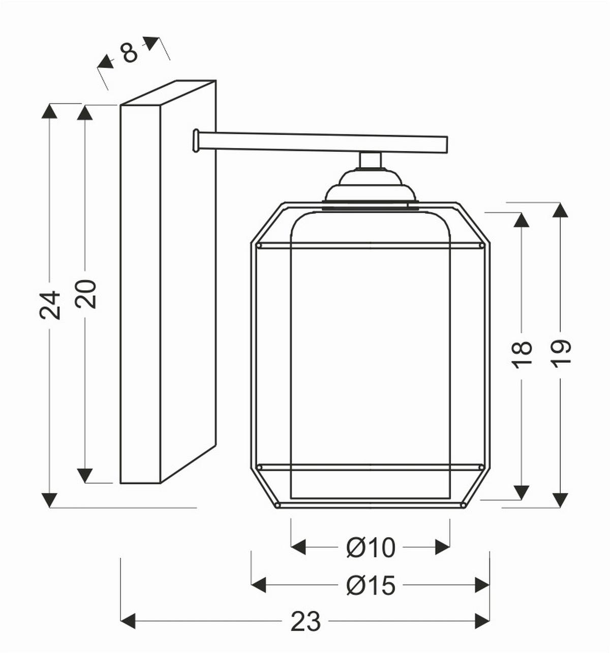 Svjetiljka Zidna 21-10186 Jonera - crna, Konvencionalno, metal (23/15/24cm)