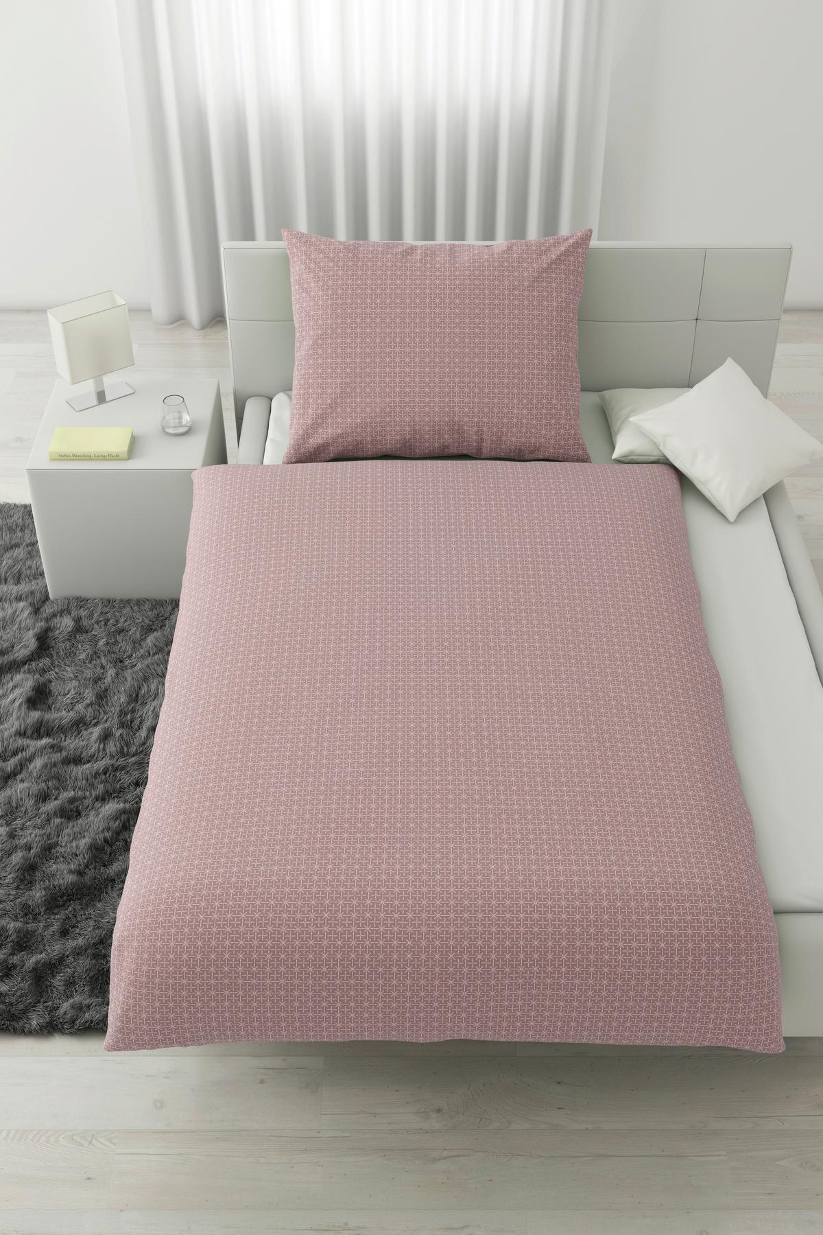 BETTWÄSCHESET LAURA - Mauve, Konventionell, Textil (160/210cm) - Modern Living
