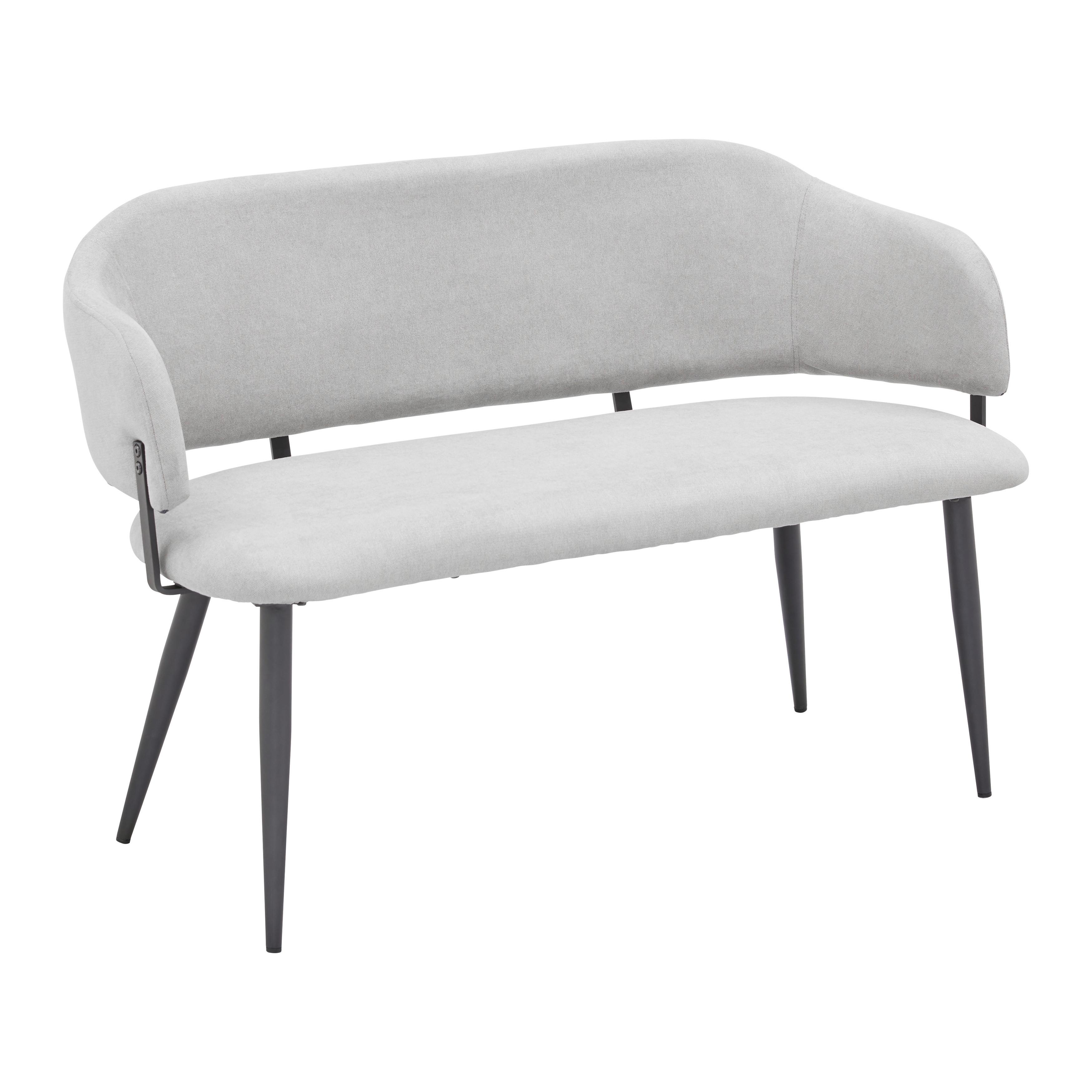 Sitzbank Nino Hellgrau Webstoff Gepolstert - Hellgrau/Schwarz, MODERN, Holz/Textil (120/80/58cm) - Bessagi Home