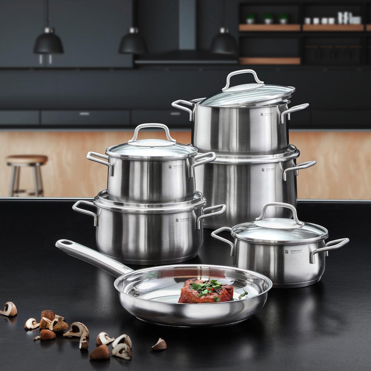 ZESTAW GARNKÓW 0739166030 WMF - kolor stalowy/przejrzysty, Basics, metal/szkło - WMF