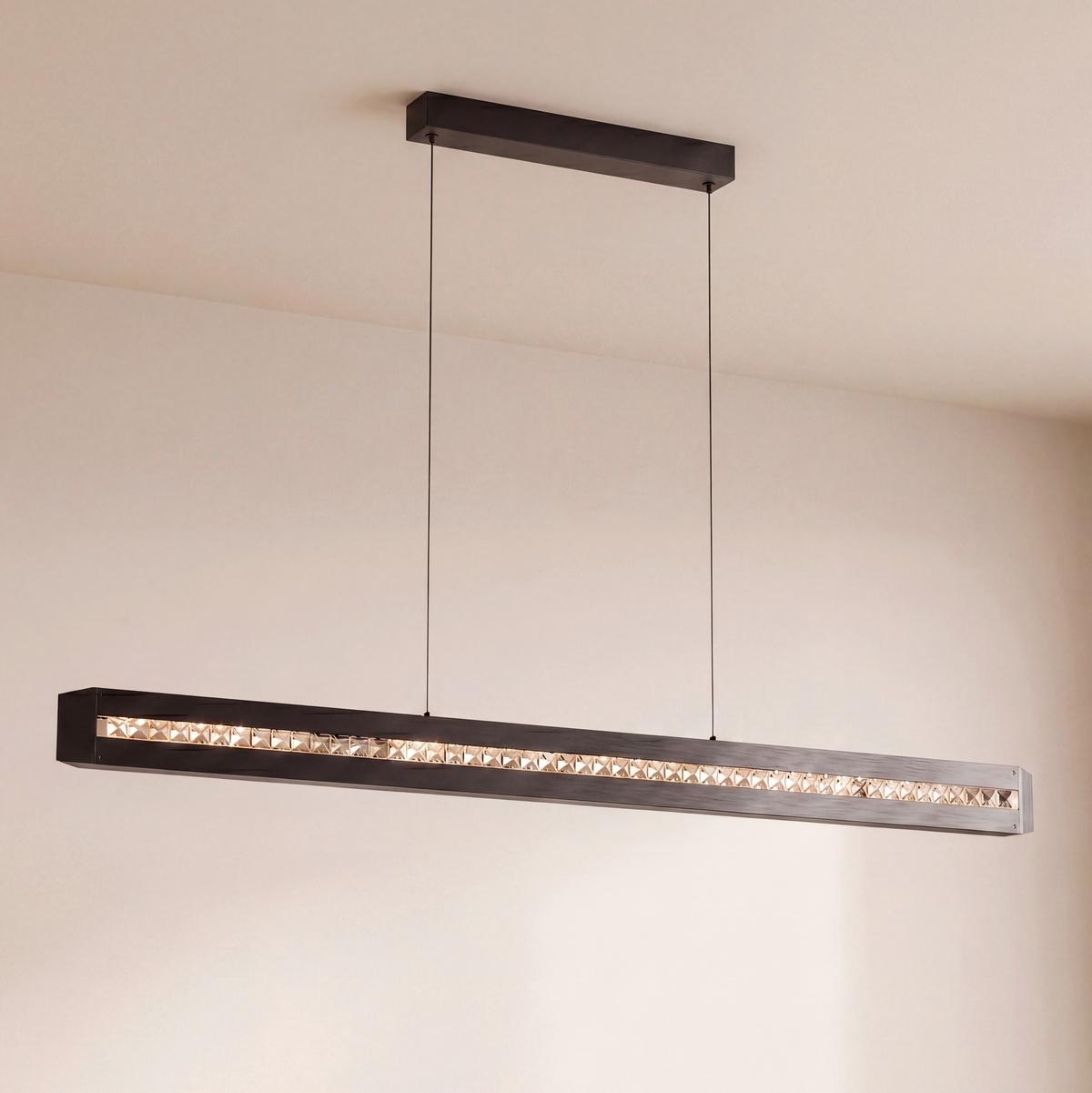LAMPA WISZĄCA LED G51450/06 BANDA - czarny, Design, metal/szkło (115/6,5/150cm) - Brilliant