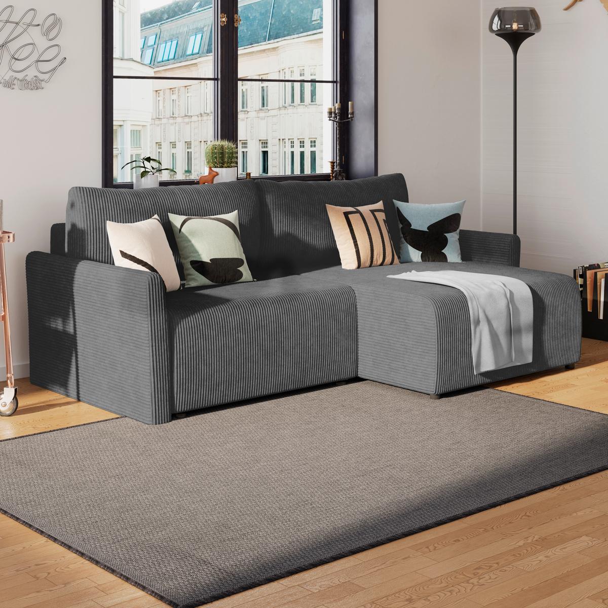 Coltar SONOS - negru/ecru, Modern, textil (228/146cm) - Modern Living
