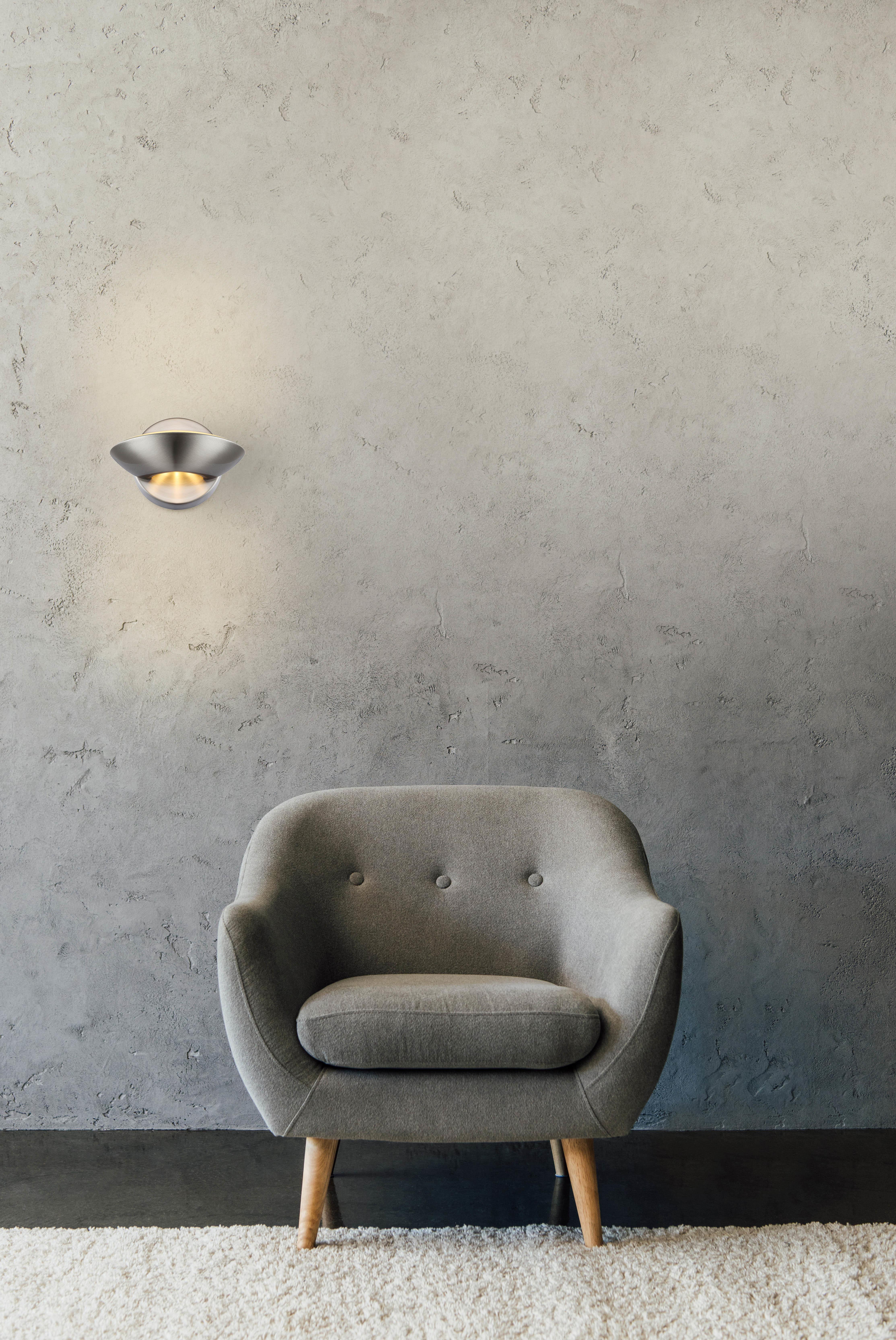 LED-Wandleuchte 76001 in Nickelfarben max. 5 Watt - Nickelfarben, Design, Glas/Metall (16,5/11cm) - Globo
