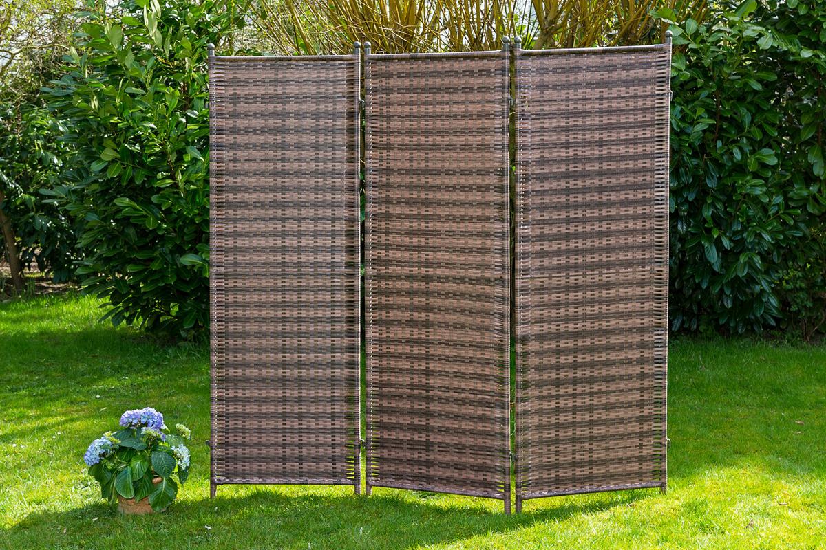 Paravent mit 3 Flügel ca. 183x183 cm Cognac - Cognac, MODERN, Metall (183/183cm) - Gardenson