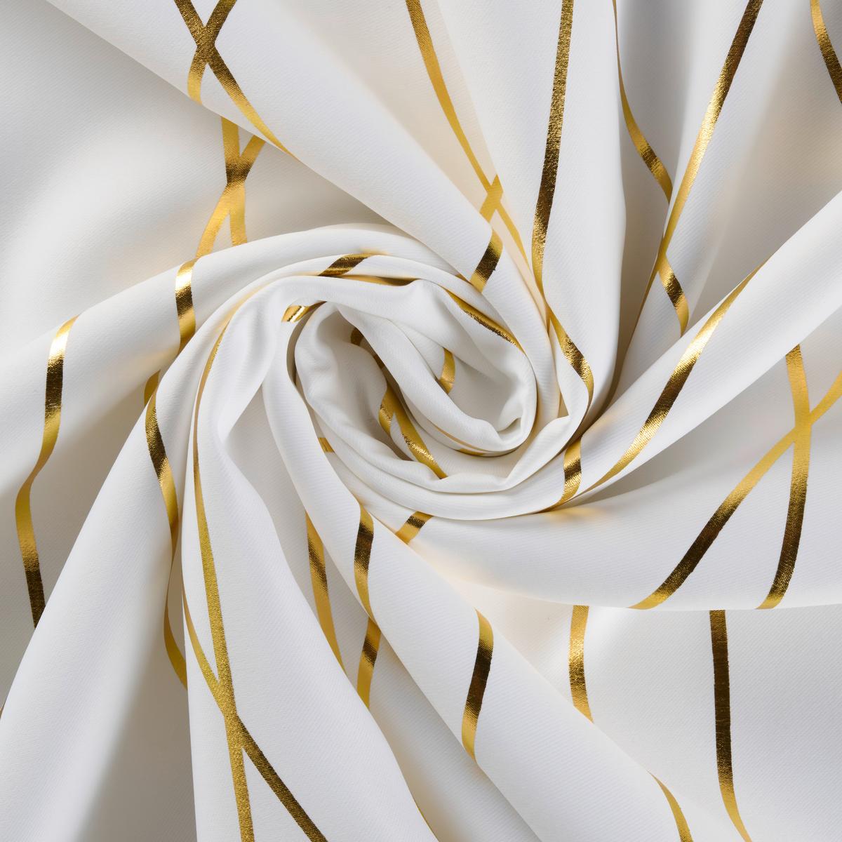 Verdunkelungsvorhang Glamour ca. 140x245cm - Goldfarben/Weiß, LIFESTYLE, Textil (140/245cm) - Modern Living
