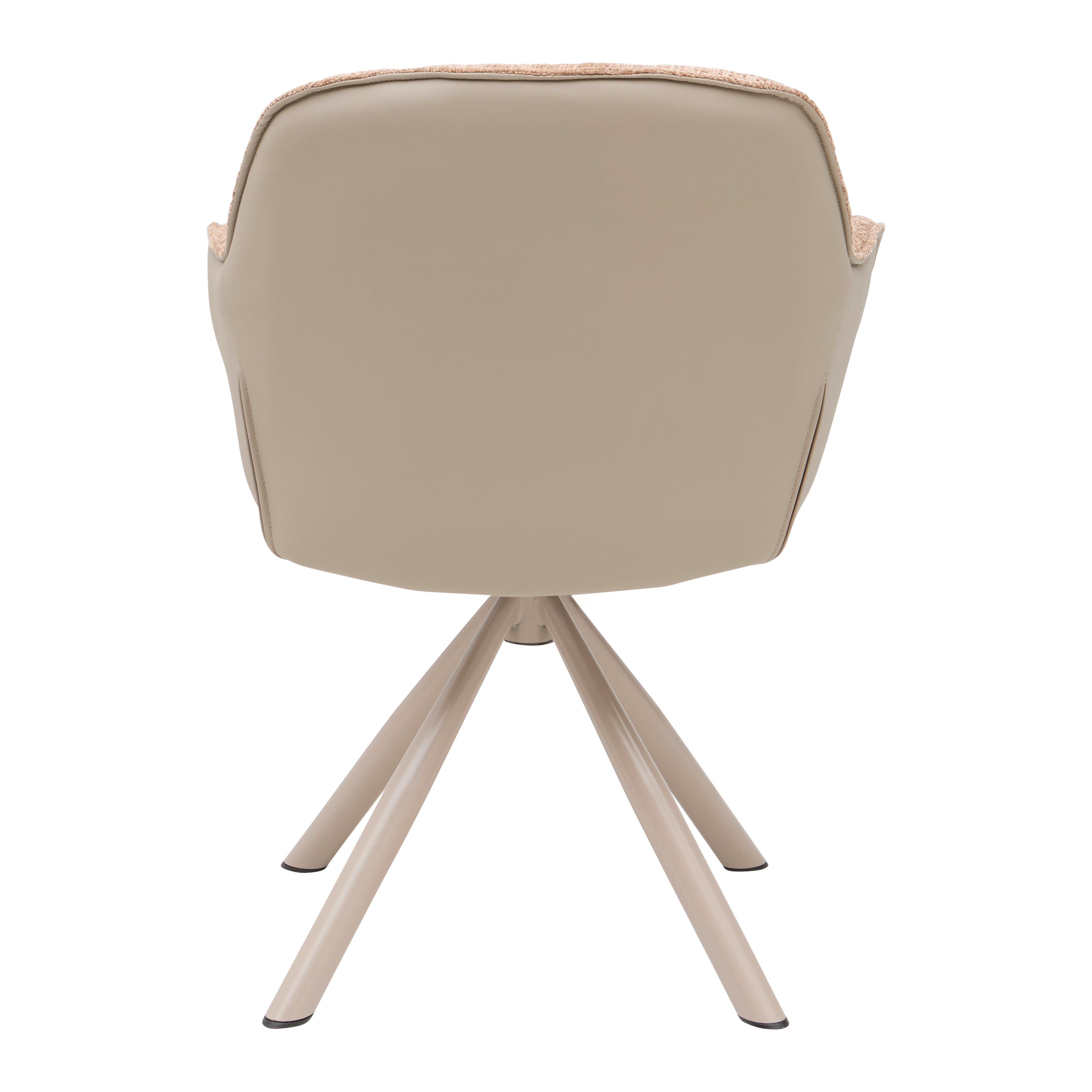 STOL MED ARMSTÖD EILEEN - beige/brun, Modern, metall/textil (62/85/62cm) - Mömax