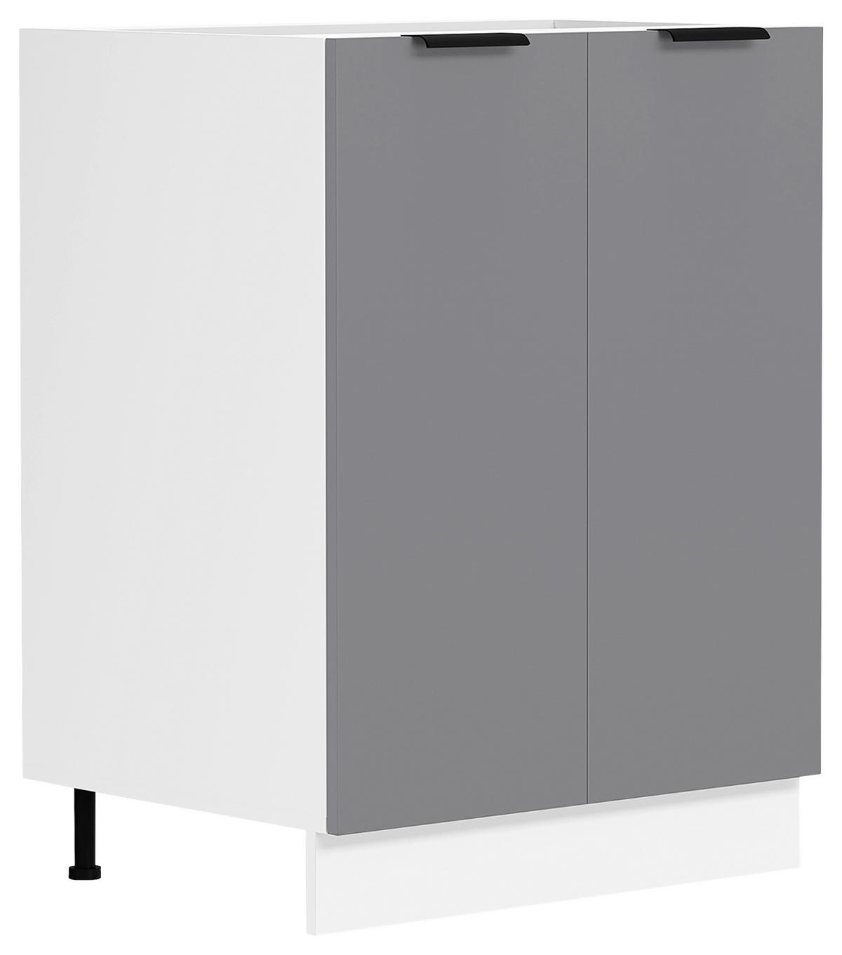 KÜCHENUNTERSCHRANK FASOLA - Weiss/Anthrazit, Trend, Holzwerkstoff/Kunststoff (60/82/46cm) - MID.YOU