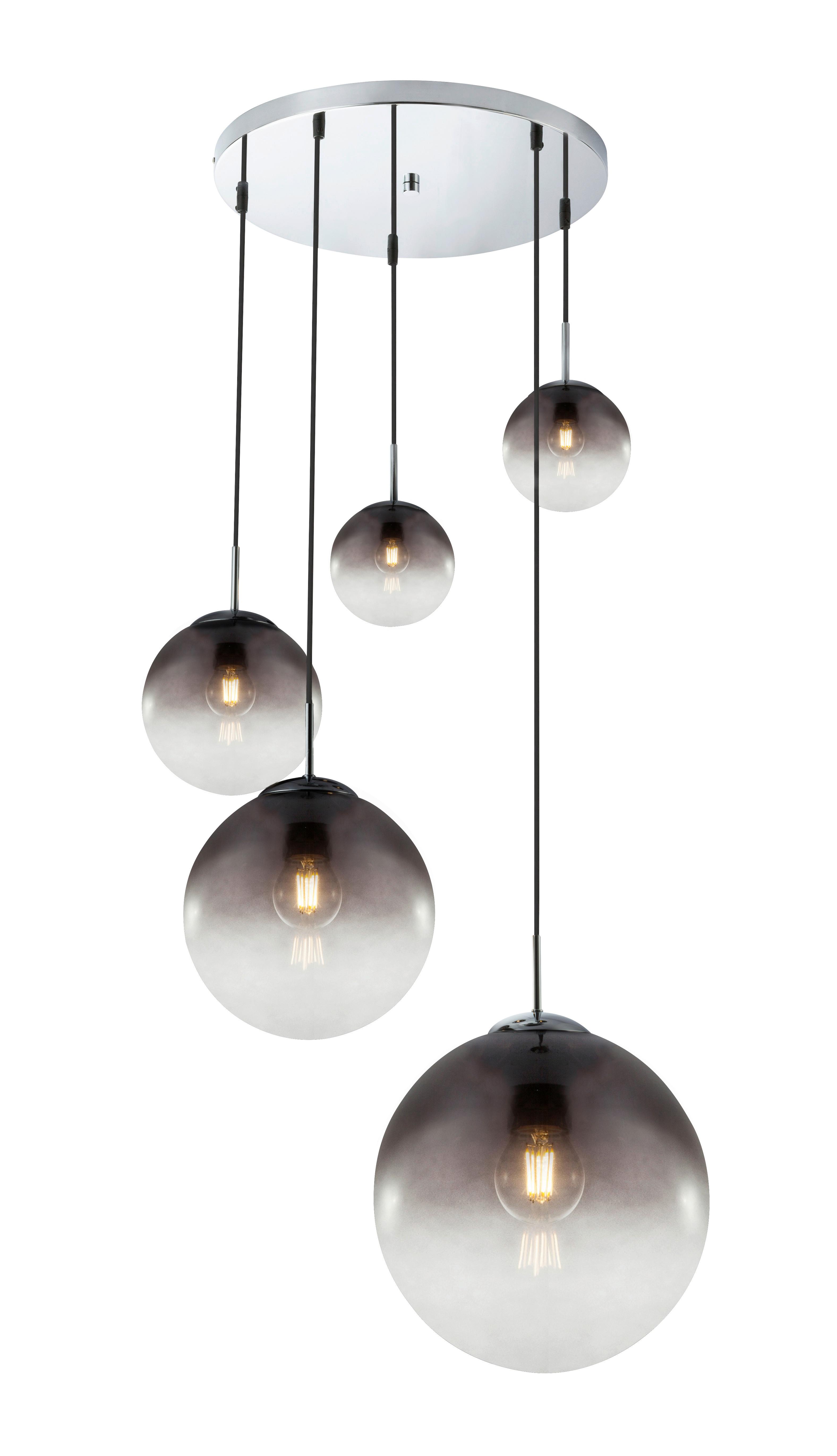 Viseča Svetilka 15861-5 - Design, kovina/steklo (65/150cm) - Globo