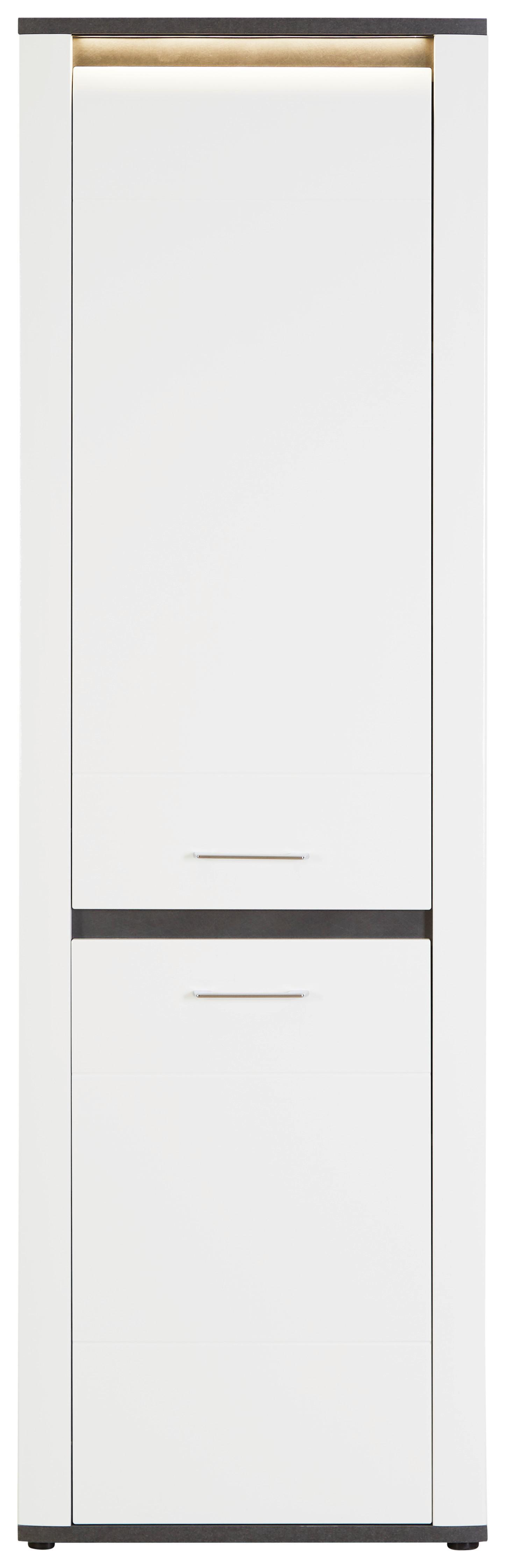 Dulap Alassio - alb/grafit, Modern, material pe bază de lemn (61,7cm) - Modern Living
