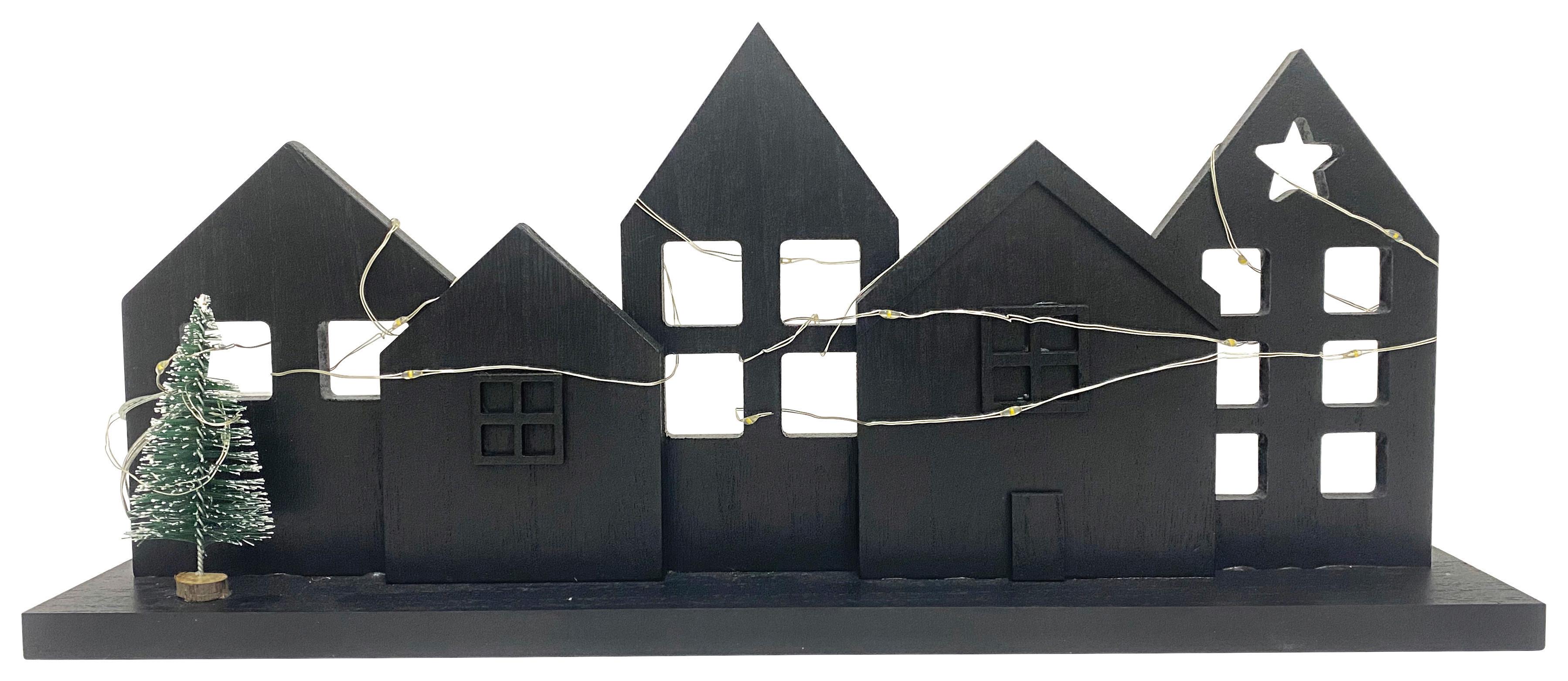 Casă decorativă Lizie - negru, material pe bază de lemn (30/20/5cm) - Modern Living