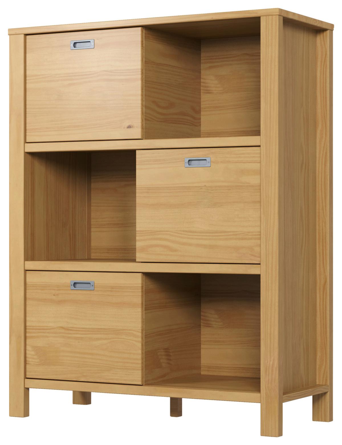 Regal Eterno, Naravne Barve - srebrne barve/naravne barve, Konvencionalno, kovina/leseni material (100/130/43cm) - Modern Living