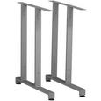 Schreibtischbeine System - Silberfarben, MODERN, Metall (75cm) - MÖMAX modern living