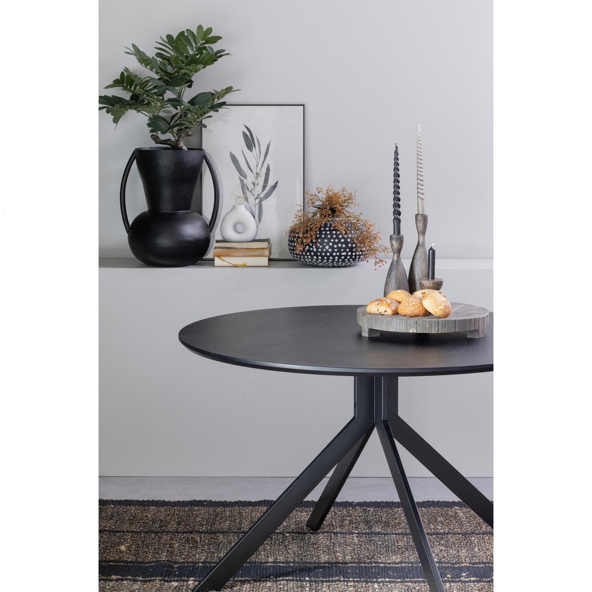 Esstisch Bruno Schwarz L: 120 cm - Schwarz, Design, Holzwerkstoff/Metall (120/120/75cm) - Livetastic