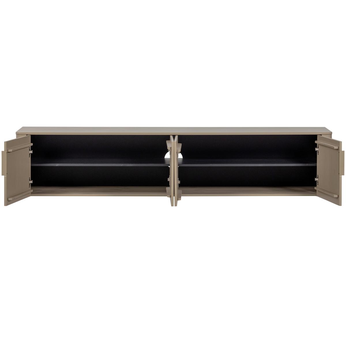 LOWBOARD Gunnar Schlammfarben B: 200cm - Schlammfarben/Schwarz, Design, Holz/Metall (200/56/44cm) - Livetastic