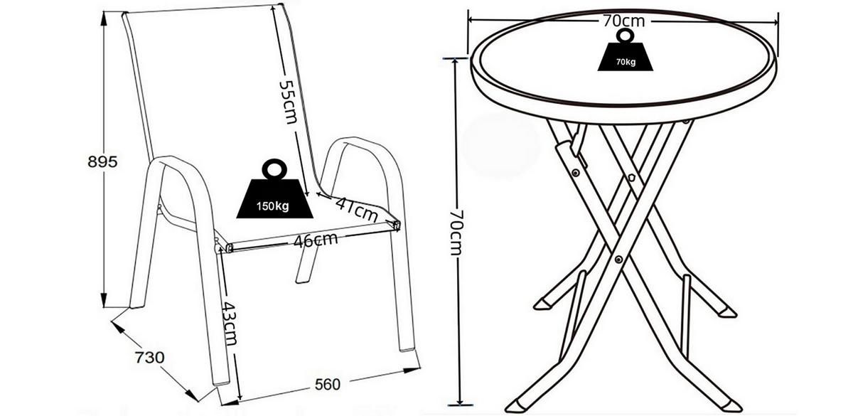 GARTENSET SONLAS XL 920932 3-TLG - Anthrazit, Modern, Glas/Metall - MID.YOU