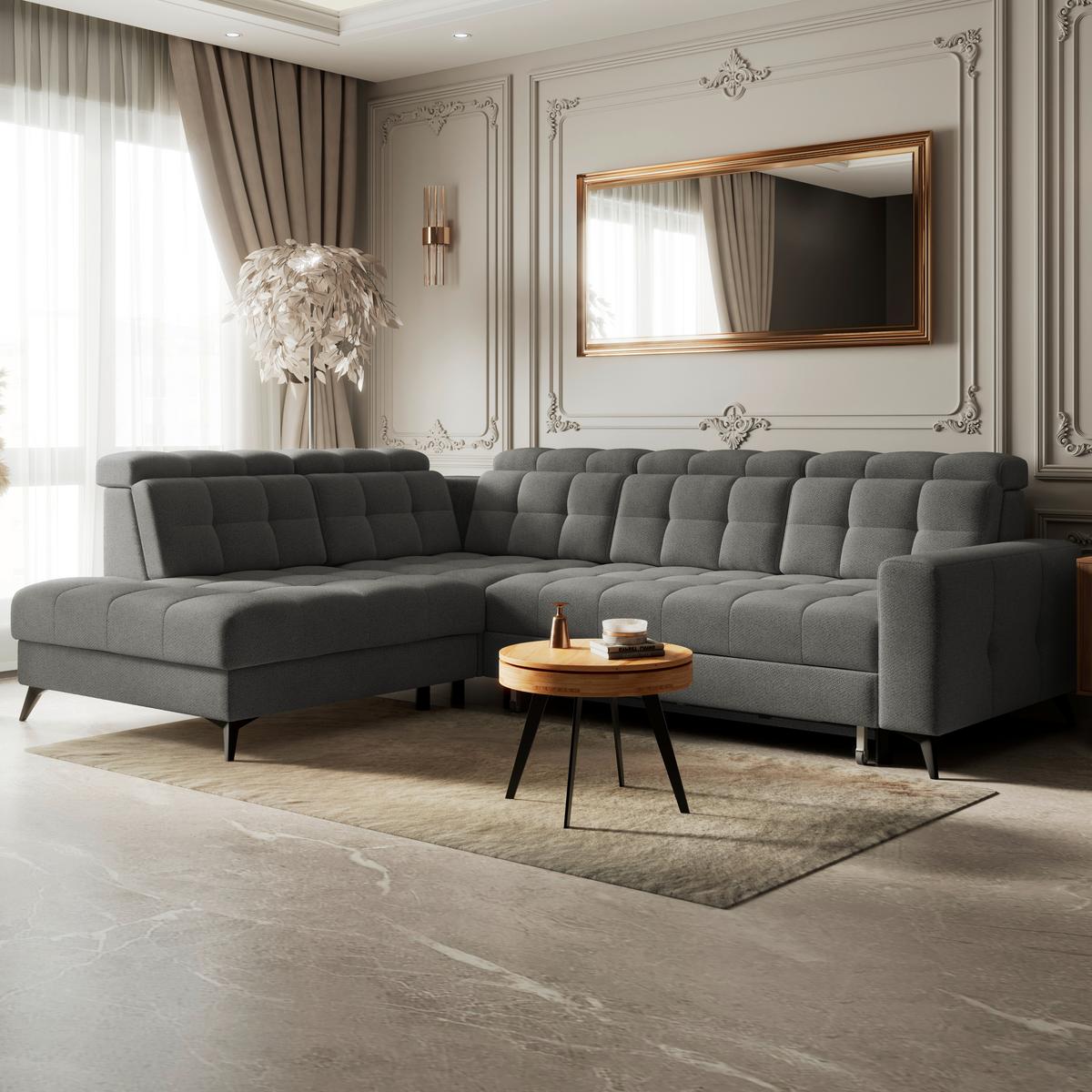 Kutna Garnitura Barletta New - crna/antracit, Romantično / ladanjski, tekstil/metal (228/289cm) - Luca Bessoni