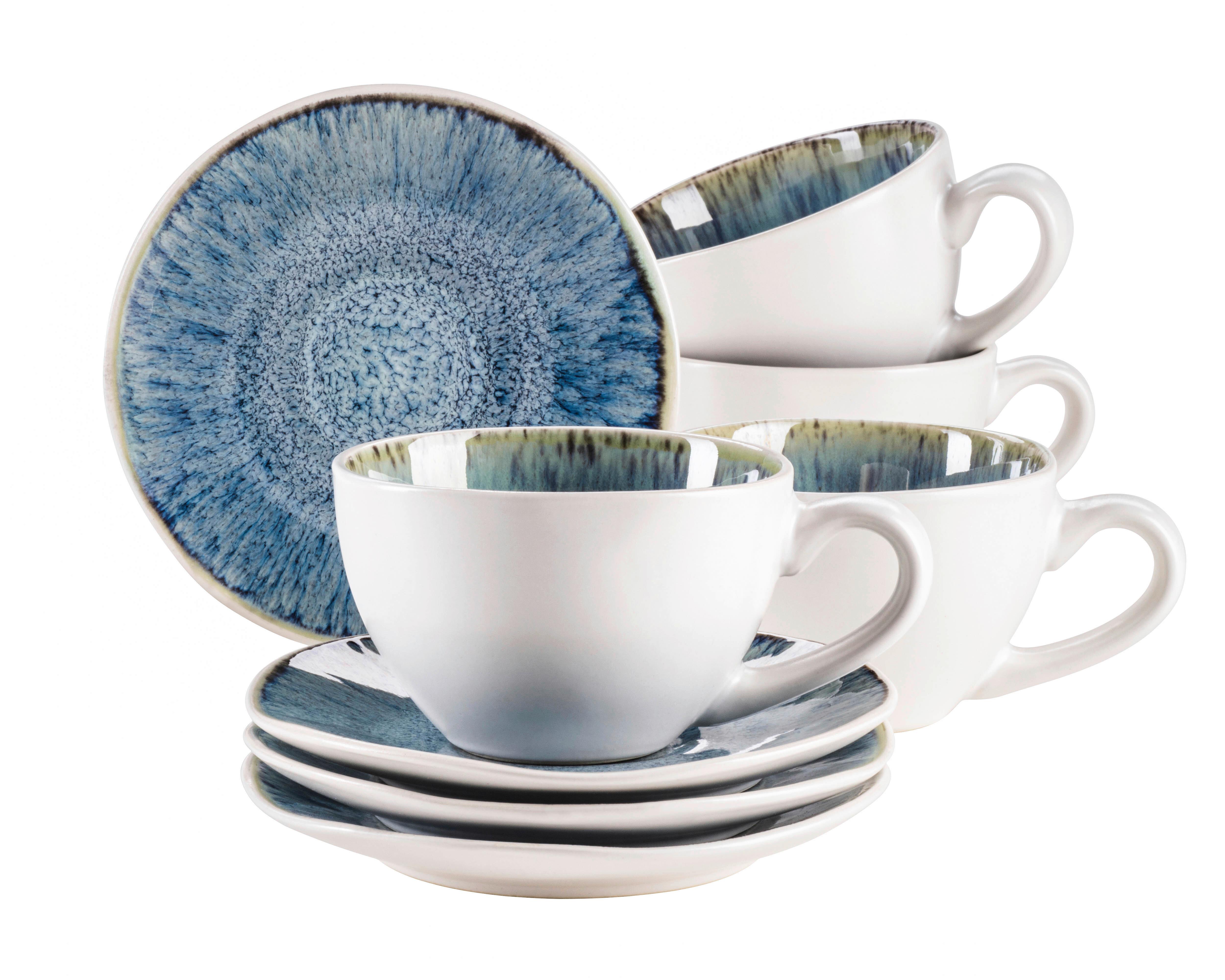 Kaffeeservice Kaffeetassenset, 934011 - Blau, Basics, Keramik (13,5/6,5/10cm) - Mäser