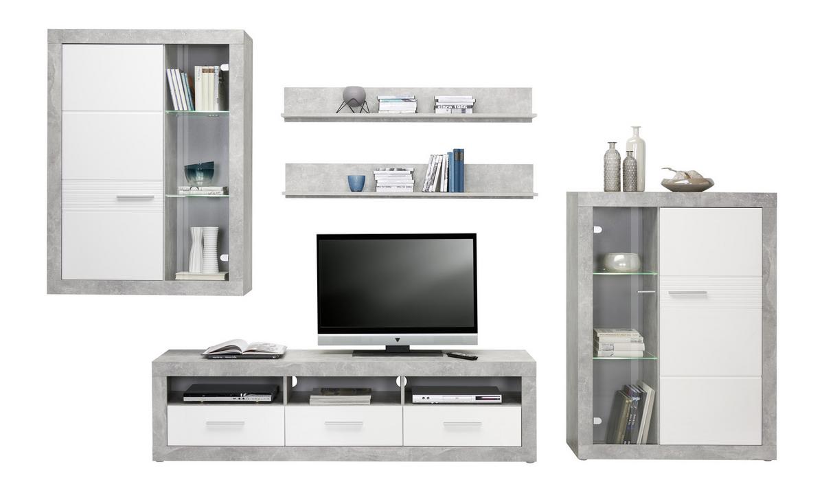 Zidna Polica Malta - siva, Moderno, drvni materijal (128/18/20cm) - Modern Living