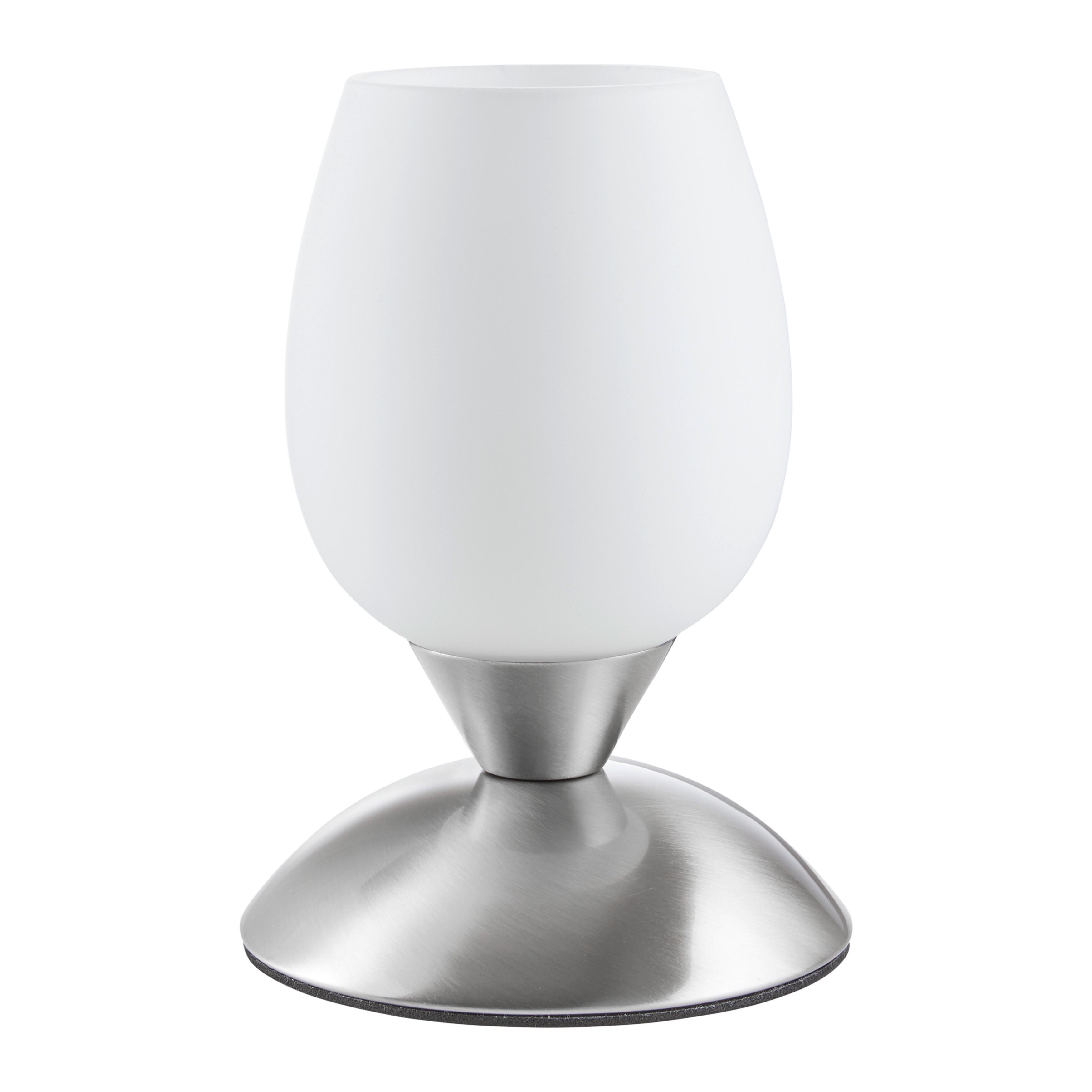 Tischleuchte Cup max. 40 Watt - Silberfarben/Weiß, MODERN, Glas/Metall (12,5/18cm) - Mömax