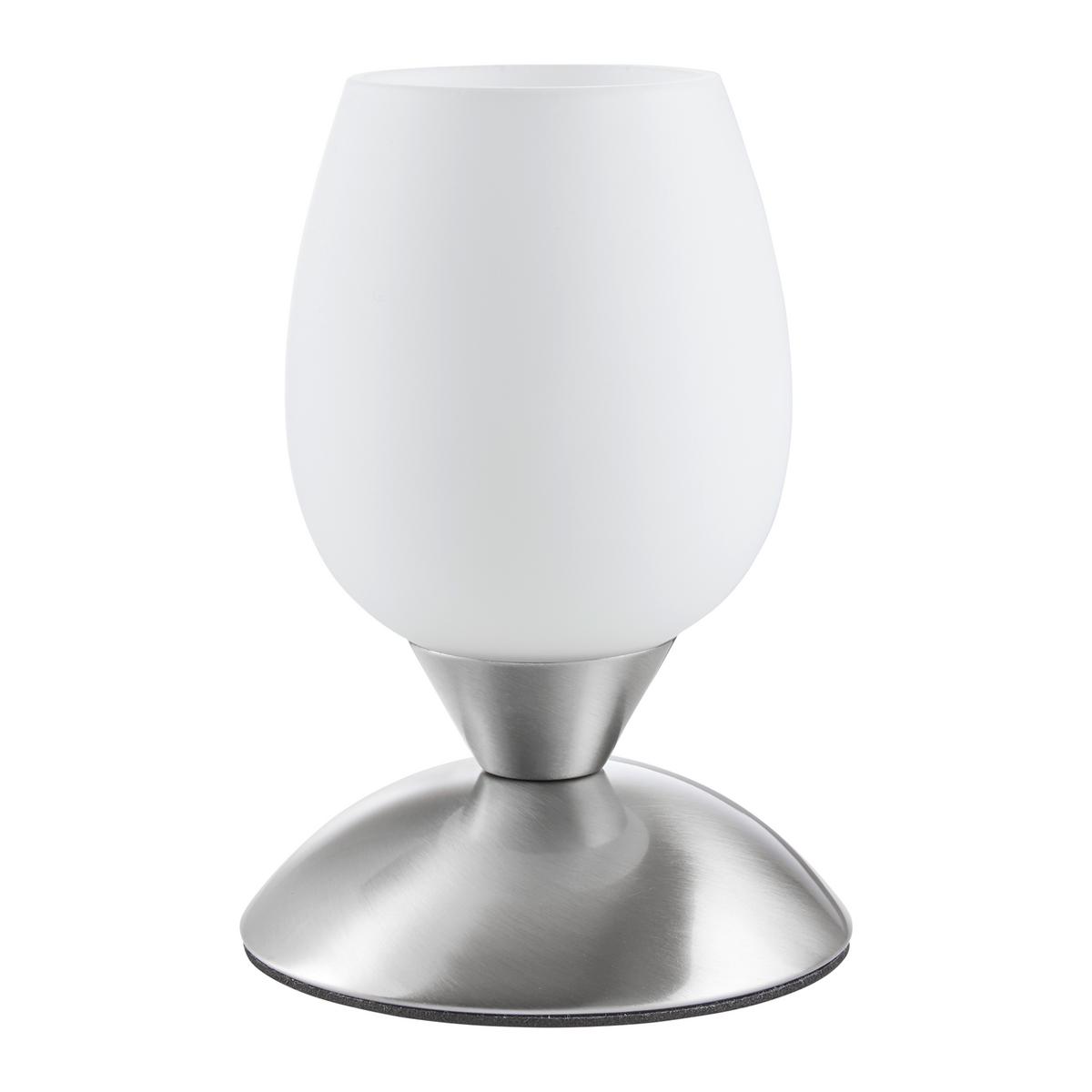 Tischleuchte Cup max. 40 Watt - Silberfarben/Weiß, MODERN, Glas/Metall (12,5/18cm) - Mömax