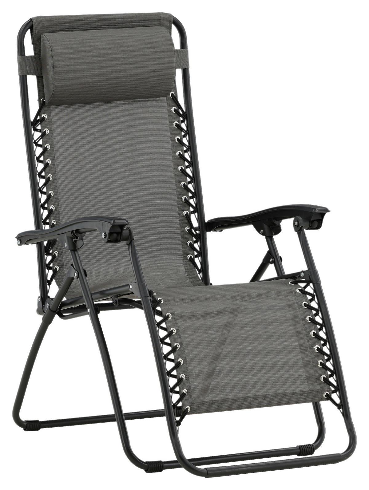 GARTEN-RELAXSESSEL MELKER - Grau, KONVENTIONELL, Kunststoff/Textil (68/112/90cm) - Gardenson