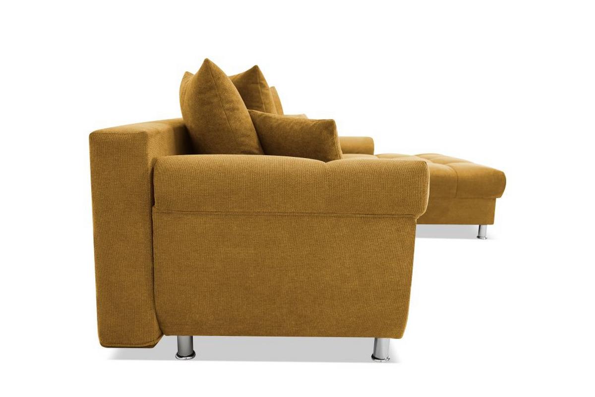 Sarokkanapé Erice - sötétsárga, Design, textil (312/198cm)