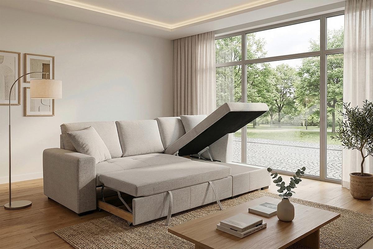 Kutna Garnitura Lukas - srebrne boje, Trend, tekstil (239/158cm) - Modern Living