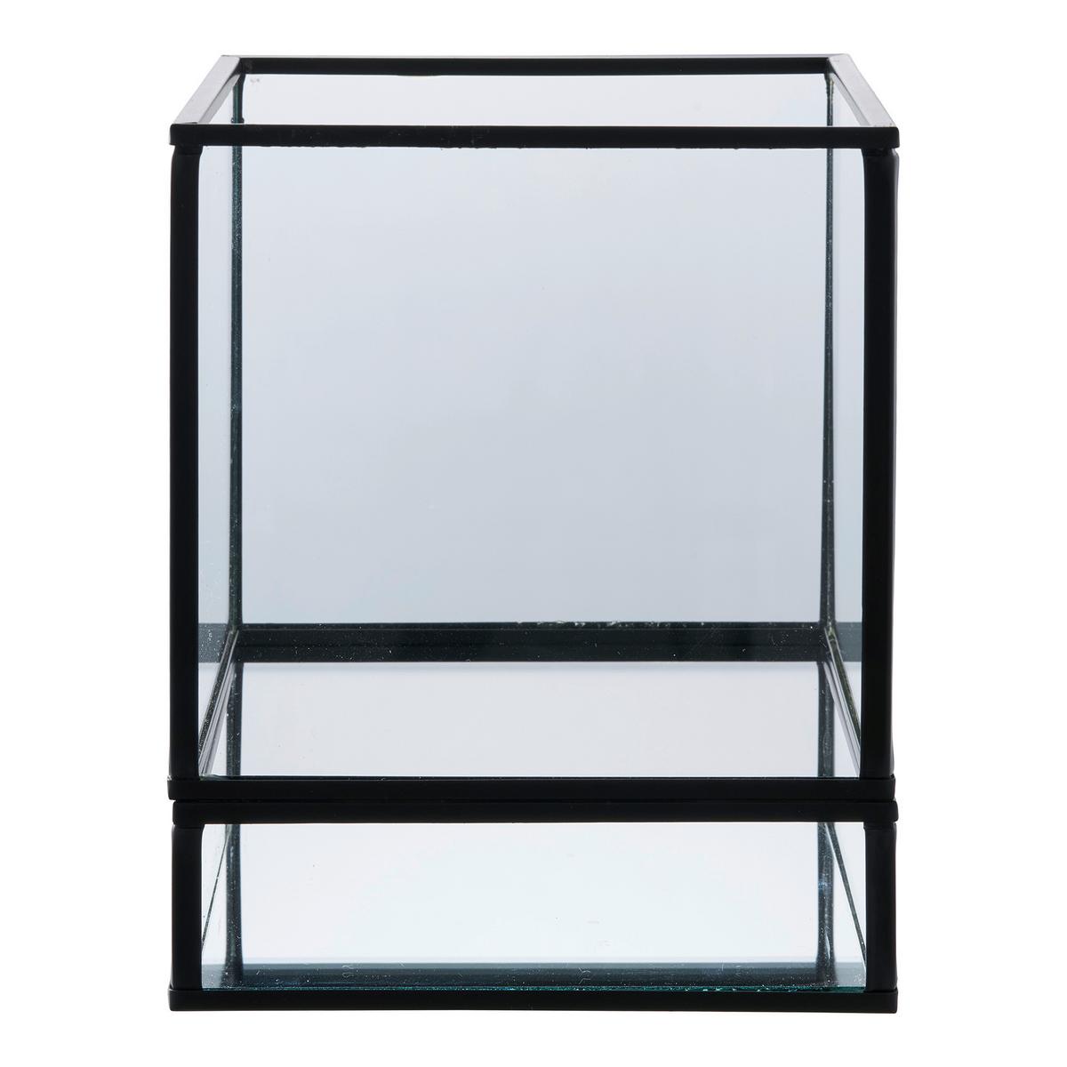Windlicht Hurricane Candle Holder Schwarz - Schwarz, Basics, Glas/Metall (12/15/12cm)