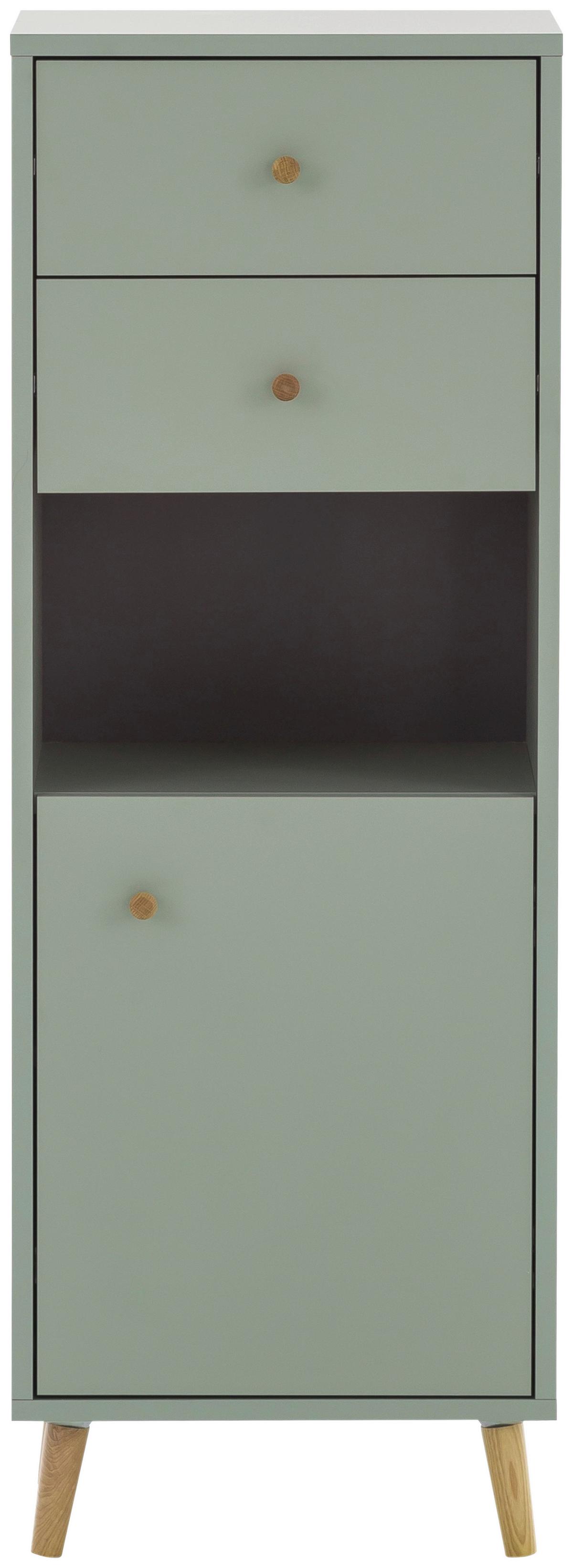Visoka Komoda Bjarne, Zelena - zelena, Moderno, leseni material/les (40,3/113,4/33,1cm) - Stylife
