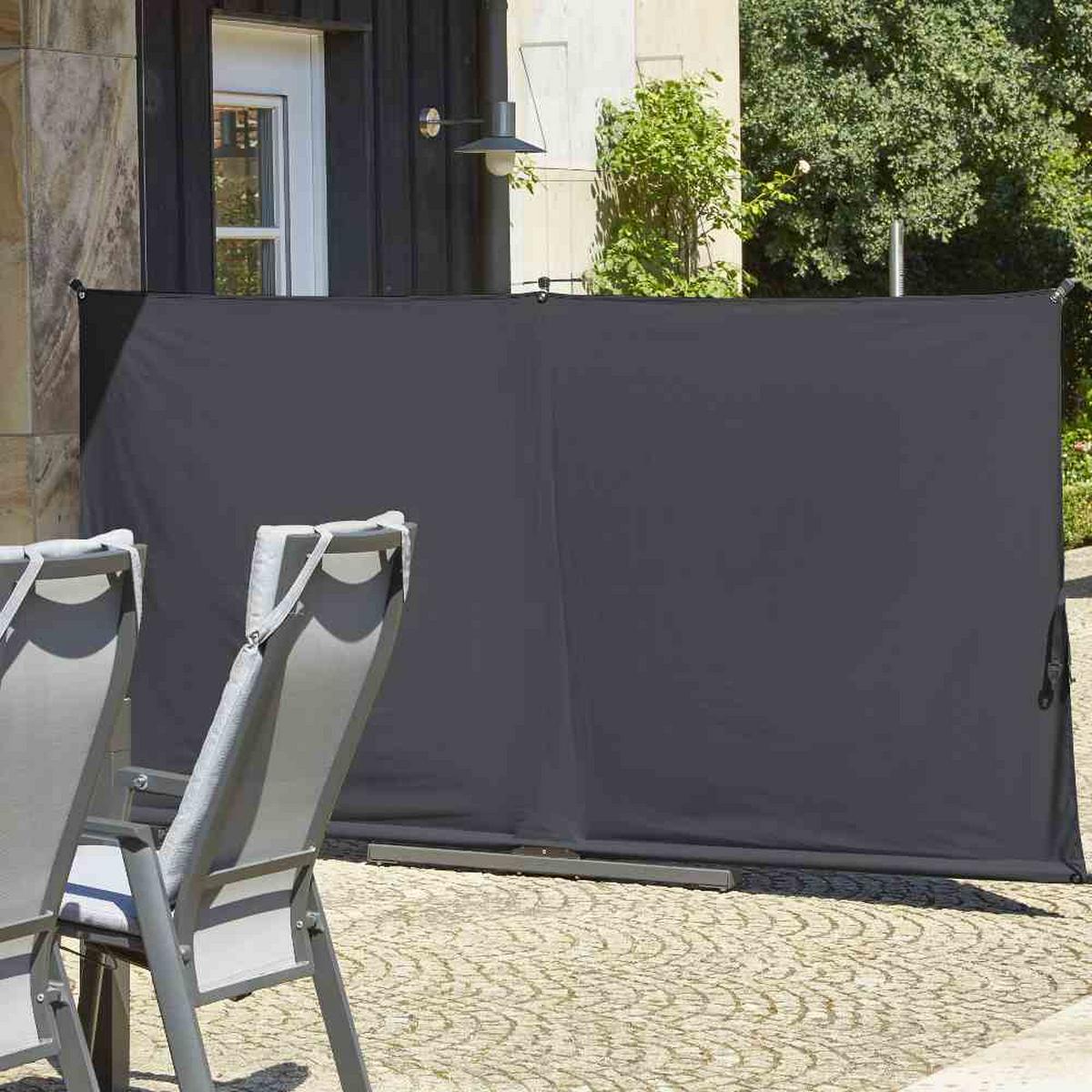 Sichtschutz Anthrazit BH 280 x150 cm - Anthrazit, KONVENTIONELL, Textil/Metall (280/150cm) - Siena Garden