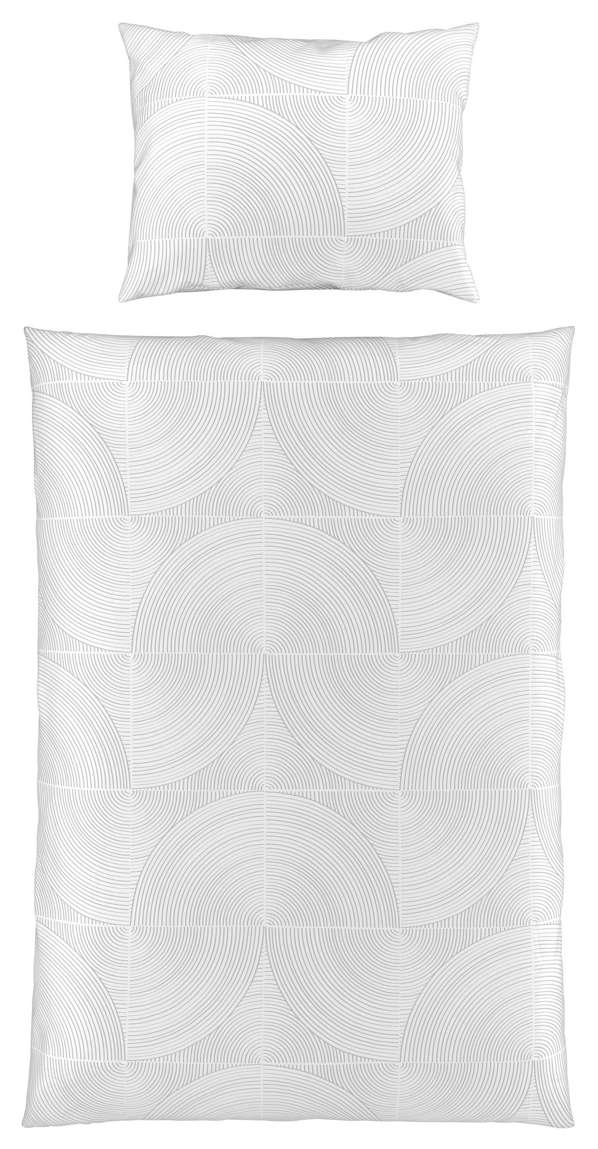 BETTWÄSCHESET CIRCLES - Hellgrau, Modern, Textil (160/210cm) - Modern Living