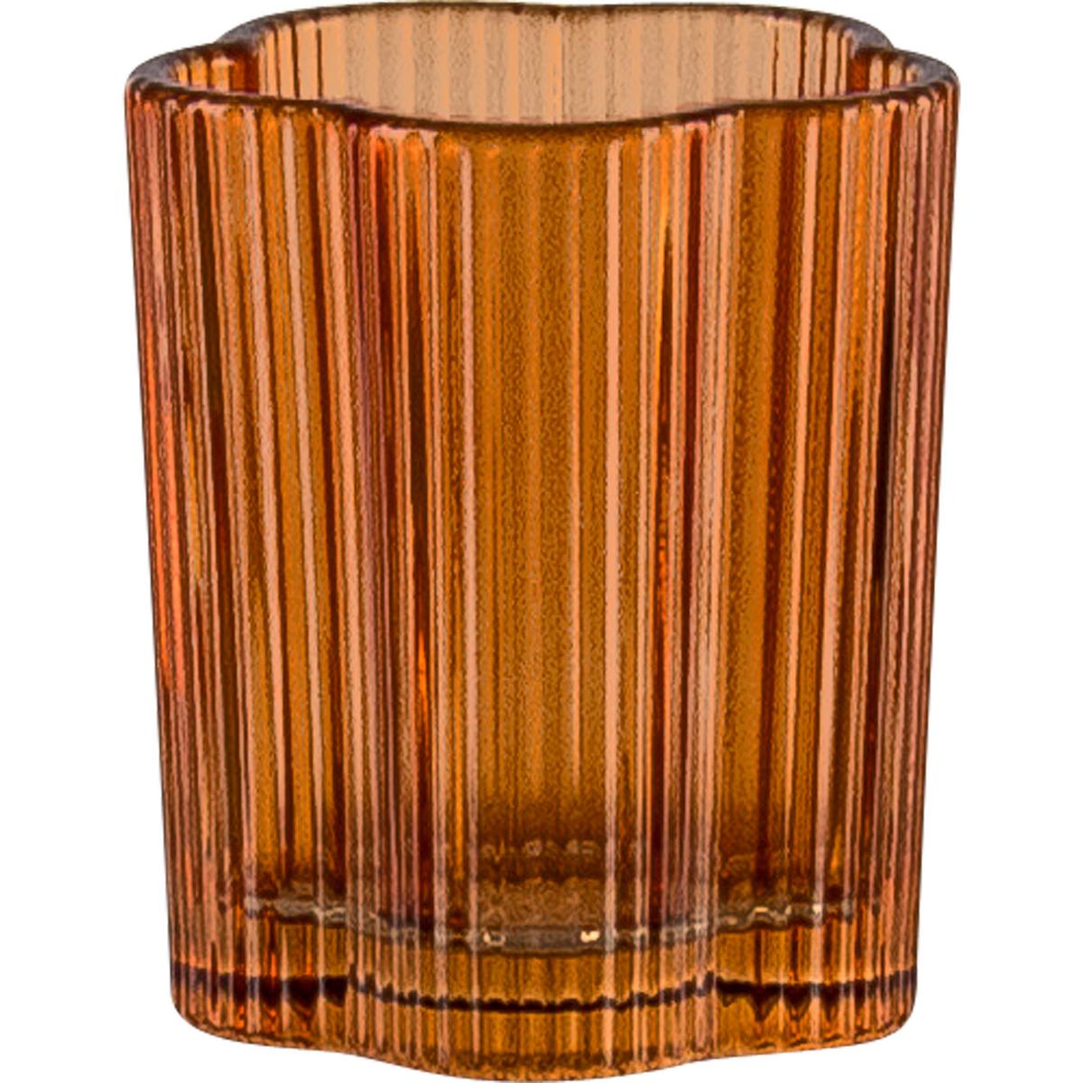 Teelichthalter Pop Up I Orange - Orange, Konventionell, Glas (7,5/8,5cm) - Mömax