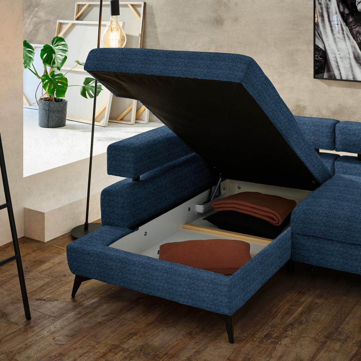 Coltar ROSALIE - albastru închis, Konventionell, textil (184/265cm) - Modern Living