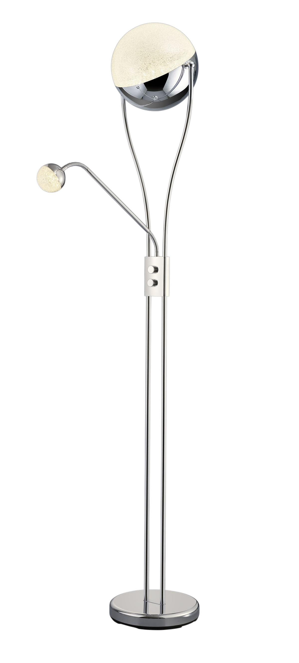 LED-Stehleuchte Chris in Chromfarben max. 22 Watt - Chromfarben, Design, Kunststoff/Metall (30/180cm) - Trio Leuchten